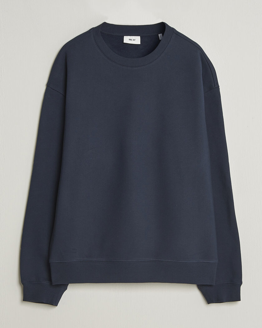 NN07 David Crew Neck Sweatshirt Navy Blue – Blau