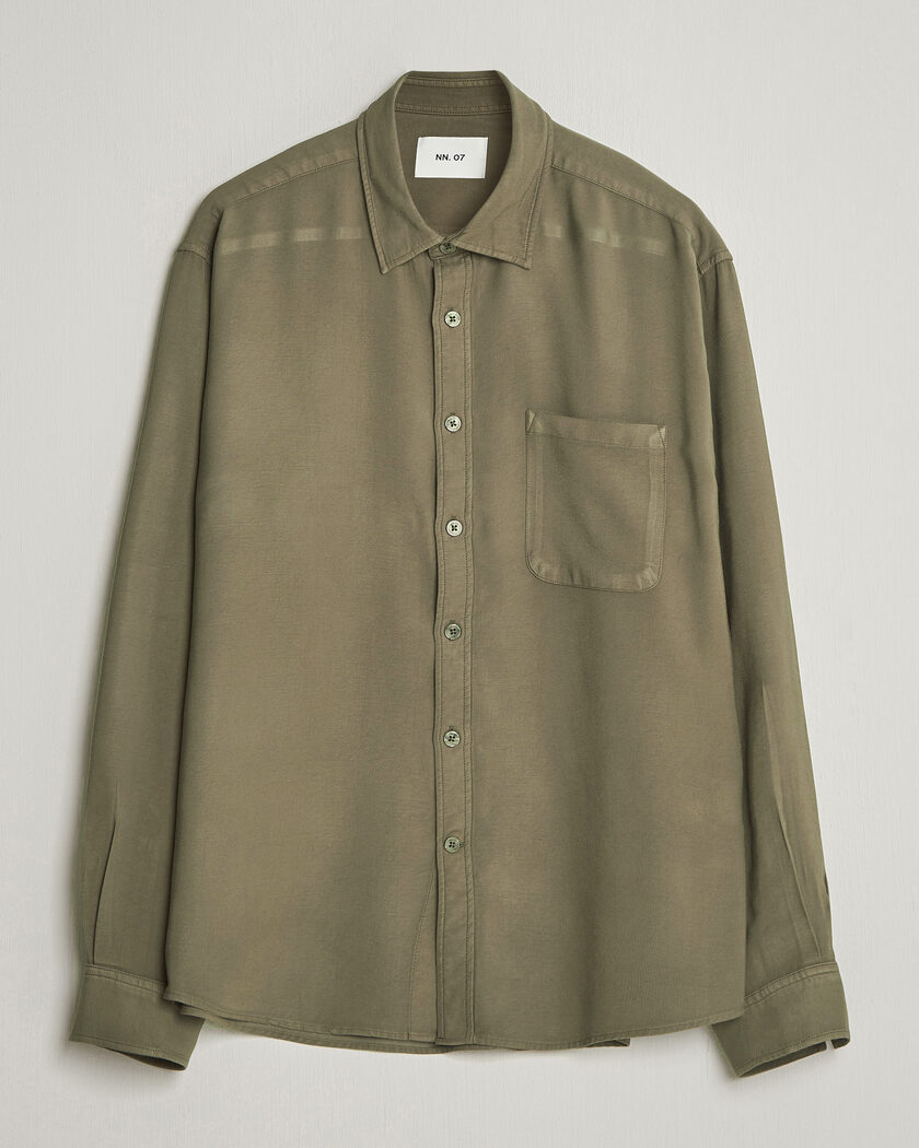 NN07 Deon Tencel Shirt Capers Green – Grün