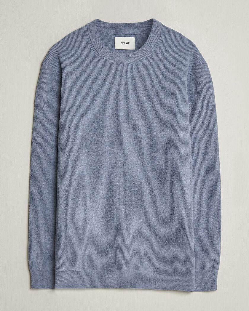 NN07 Danny Knitted Sweater Stone Blue – Blau