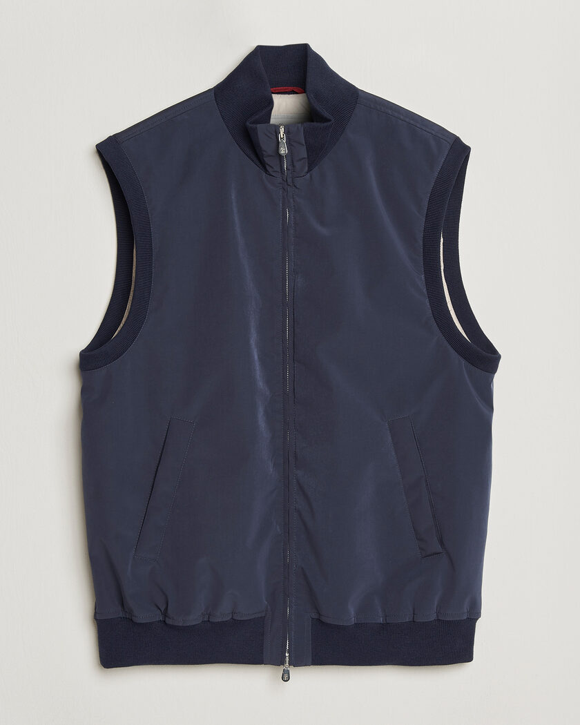Brunello Cucinelli Nylon Padded Gilet Navy – Blau