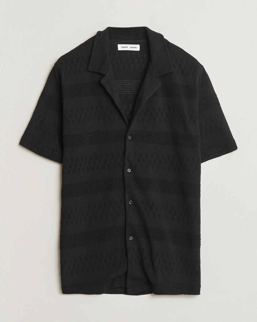 Samsøe Samsøe Martin Knitted Short Sleeve Shirt Black – Schwarz