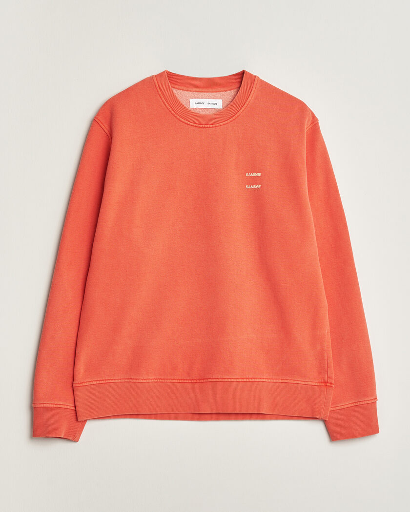 Samsøe Samsøe Joel Washed Organic Cotton Sweatshirt Aurora Red – Rot