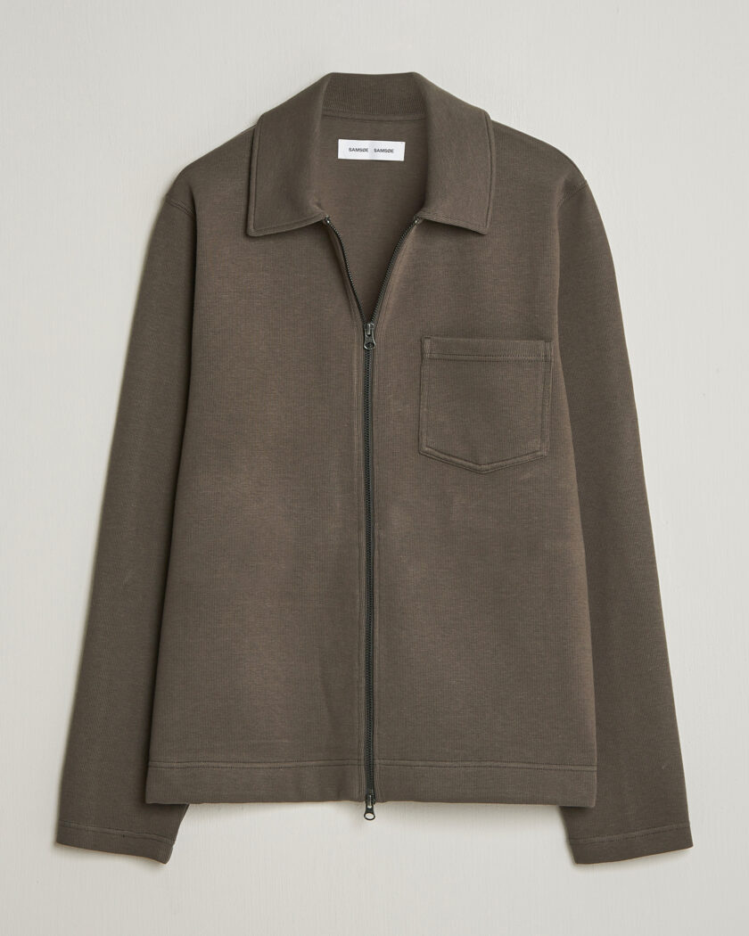 Samsøe Samsøe Hannes Full Zip Black Olive – Grün