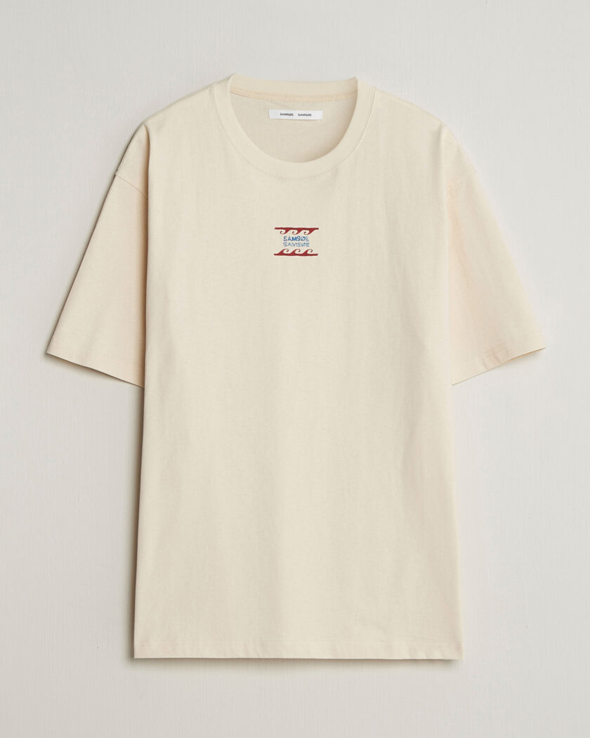 Samsøe Samsøe Gergei Printed Crew Neck T-Shirt Neutral – Weiß