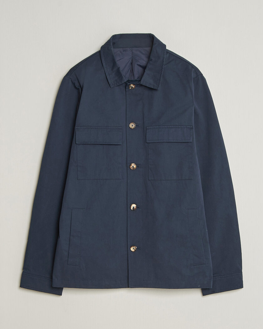 Stenströms Cotton Twill Overshirt Navy – Blau