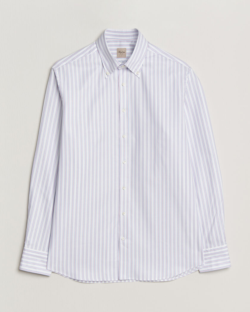 Stenströms Regular Fit Multi Striped Oxford Shirt Blue/Pink – Mehrfarbig