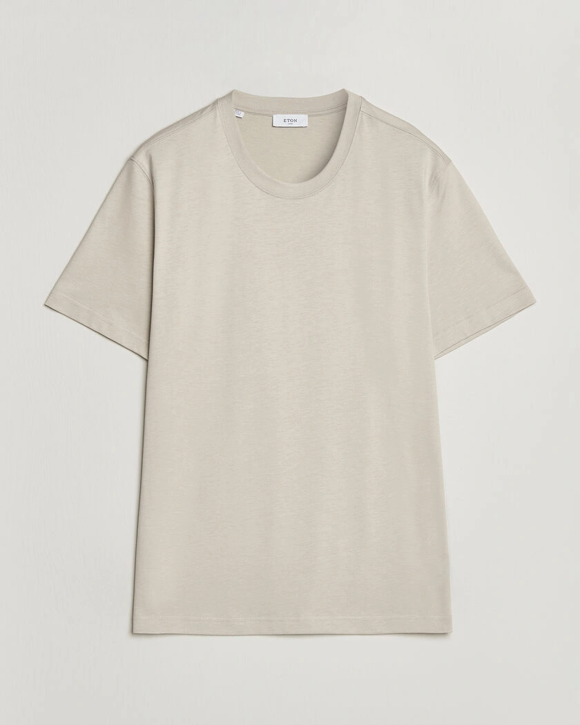 Eton Supima Cotton Crew Neck T-Shirt Beige – Beige