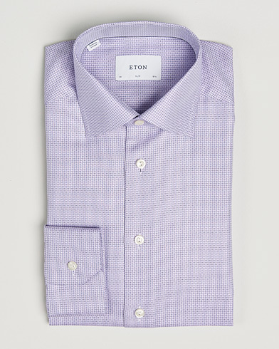 Eton Slim Fit Signature Twill Structured Shirt Light Purple – Lila