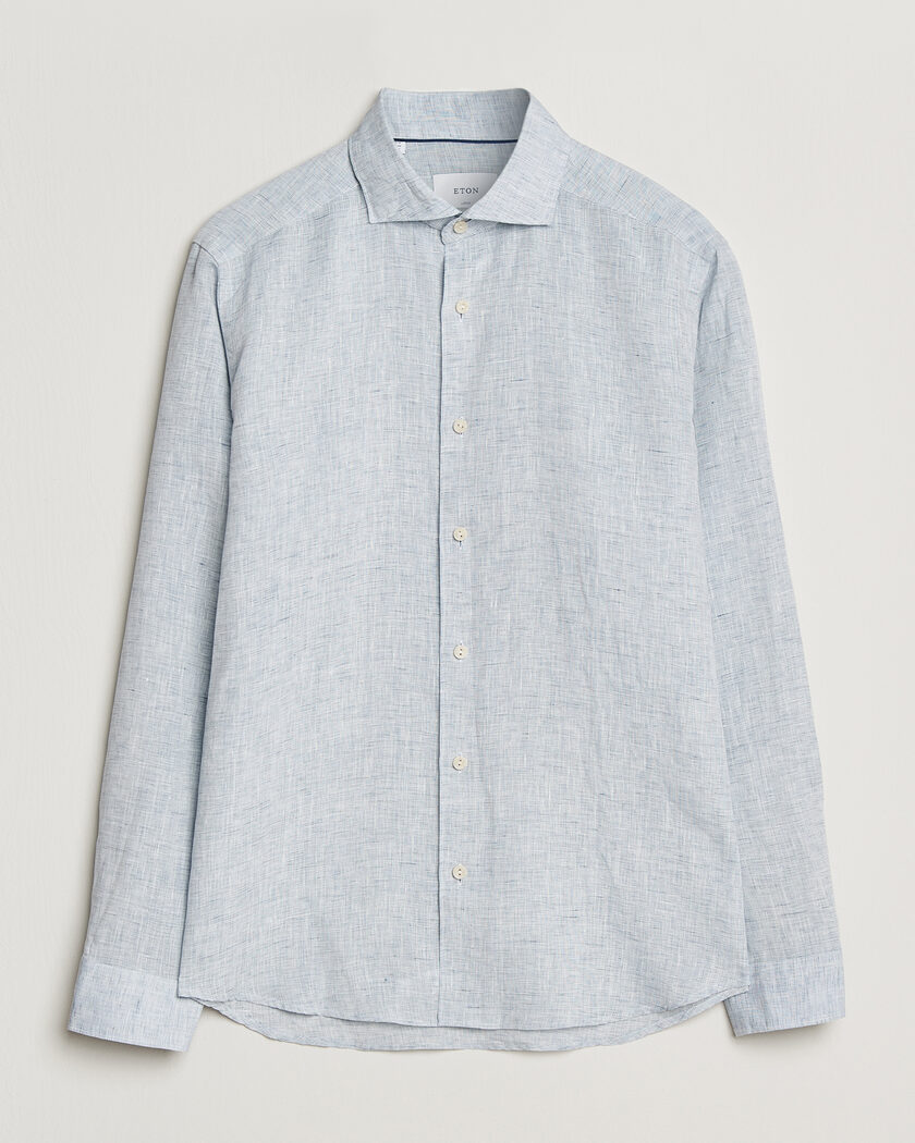 Eton Casual Fit Linen Shirt Light Blue – Blau