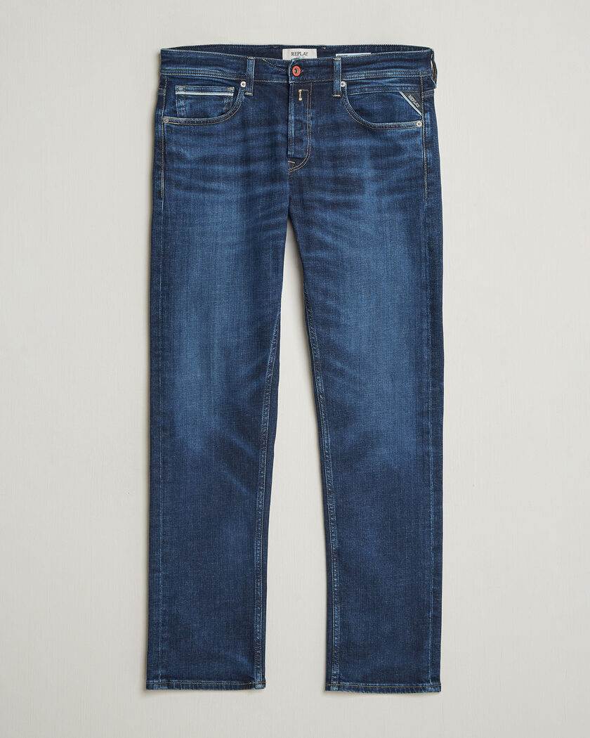 Replay Grover Straight Fit Stretch Heritage Jeans Dark Blue – Blau