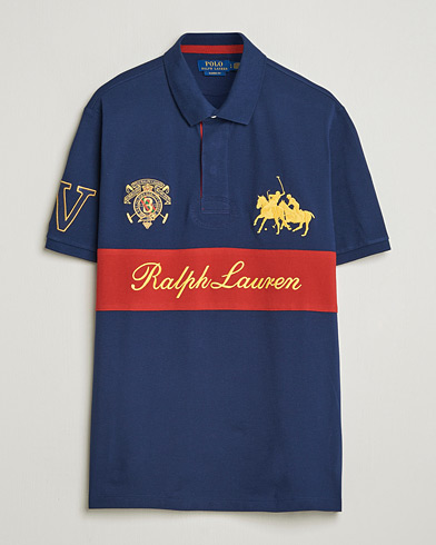 Polo Ralph Lauren Block Striped Polo Newport Navy – Blau