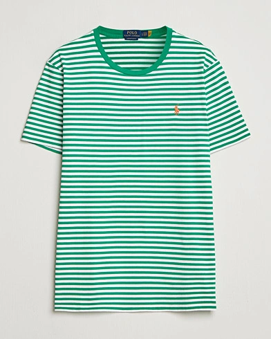 Polo Ralph Lauren Crew Neck Striped T-Shirt Billiard/White – Grün