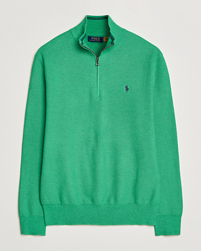 Polo Ralph Lauren Textured Half Zip Palm Green Heather – Grün