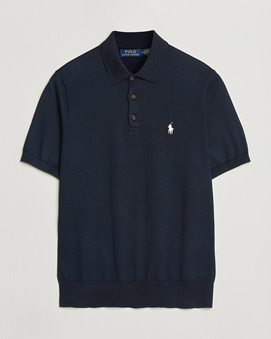 Polo Ralph Lauren Knitted Short Sleeve Polo Hunter Navy – Blau
