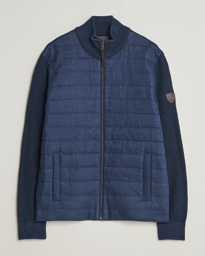 Polo Ralph Lauren Linen Full Zip Sweater Navy – Blau