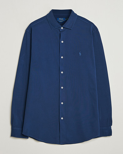 Polo Ralph Lauren Featherweight Knitted Shirt Dark Cobalt – Blau