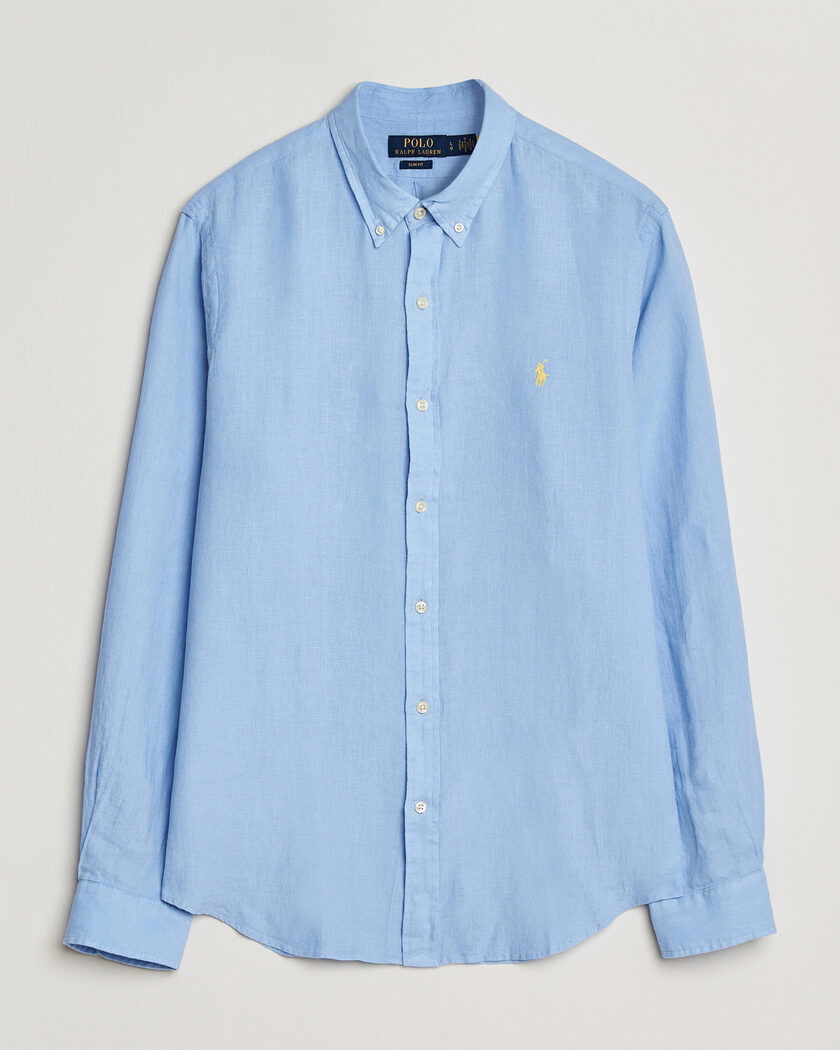 Polo Ralph Lauren Slim Fit Linen Shirt Austin Blue – Blau