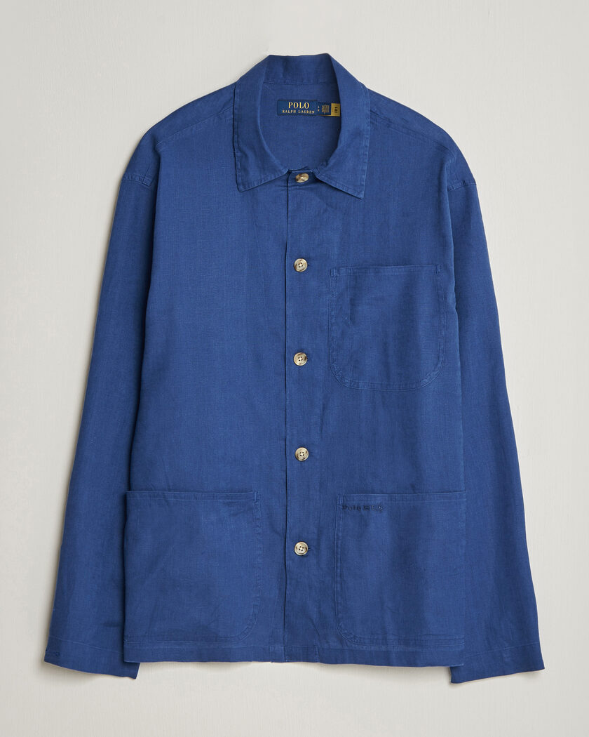 Polo Ralph Lauren Stretch Linen Overshirt Annapolis Blue – Blau