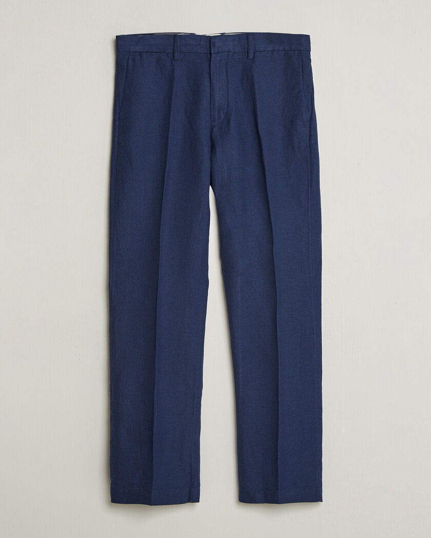 Polo Ralph Lauren Cotton Linen Pants Newport Navy – Blau