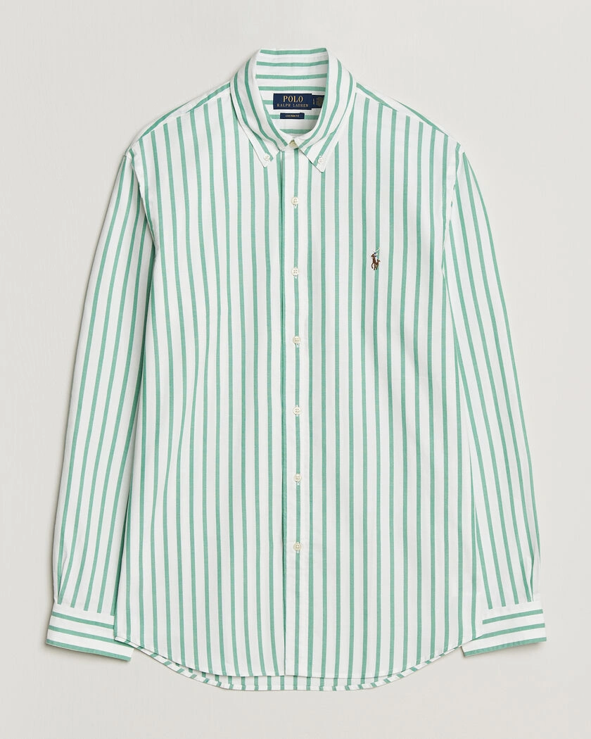 Polo Ralph Lauren Custom Fit Striped Oxford Shirt Green – Grün