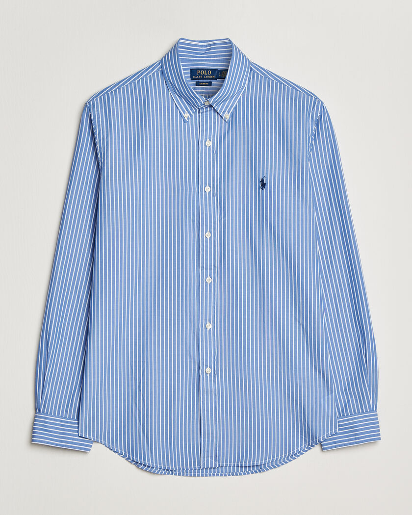 Polo Ralph Lauren Custom Fit Poplin Striped Shirt Medium Blue – Blau