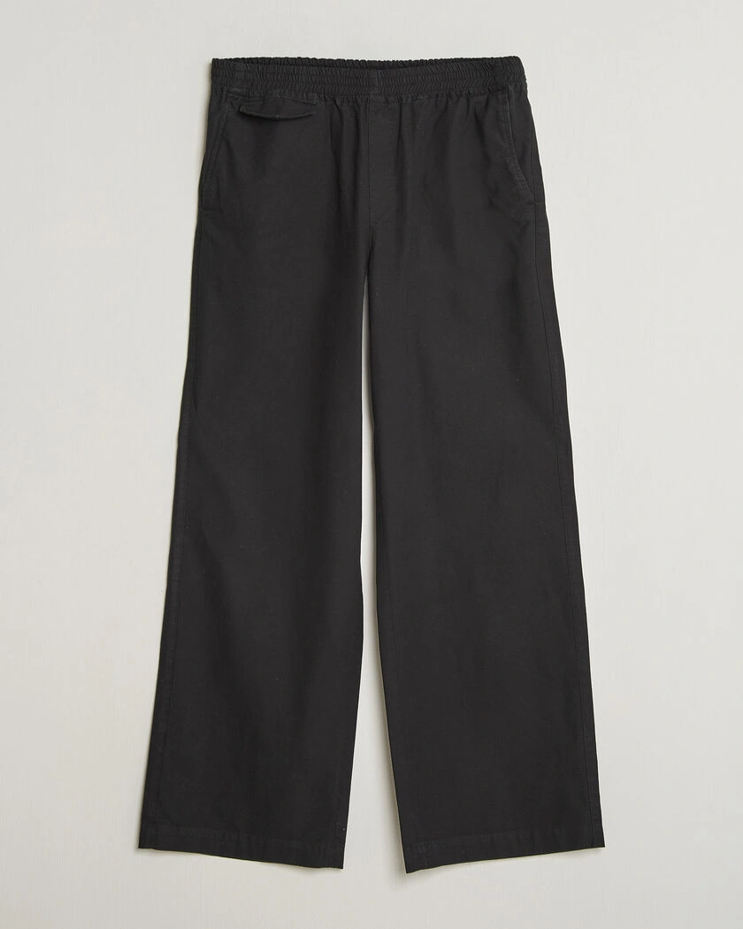 A.P.C. Lou Cotton/Linen Drawstring Trousers Faded Black – Schwarz