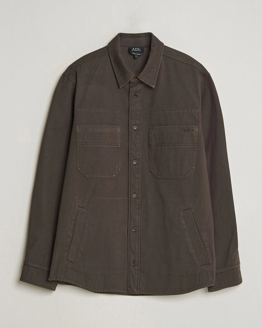A.P.C. Noah Cotton Overshirt Dark Brown – Braun