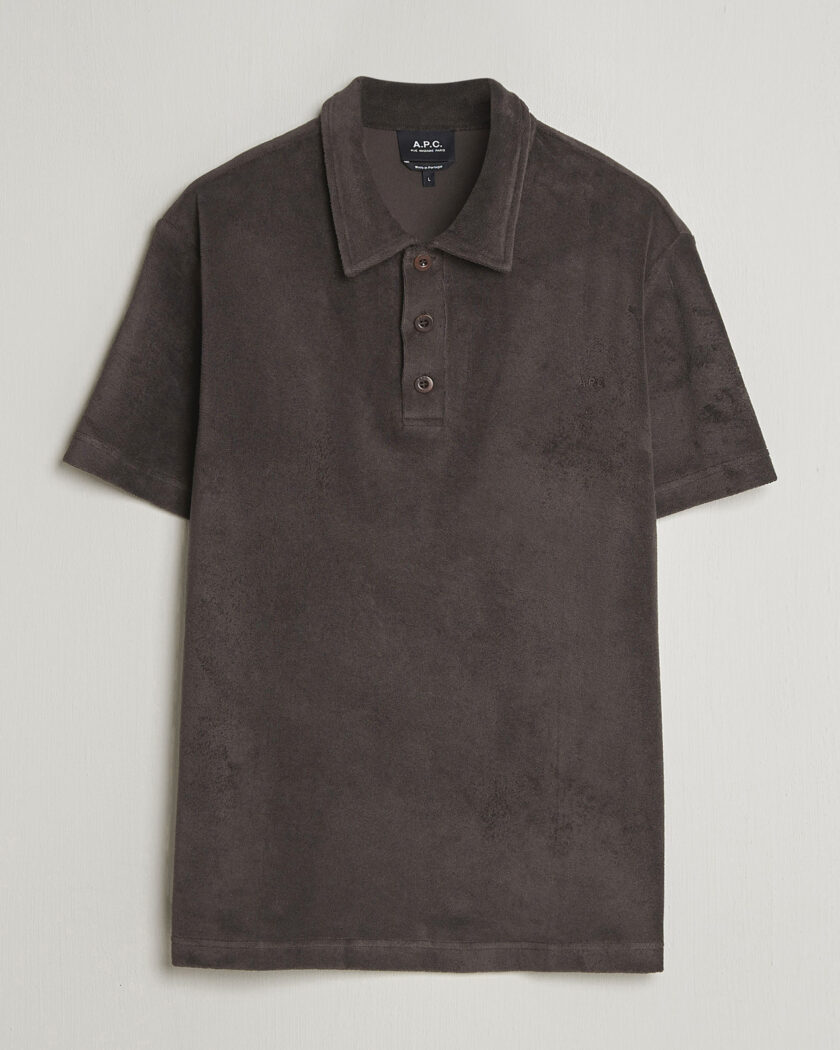 A.P.C. Julian Cotton Knitted Polo Brown – Braun
