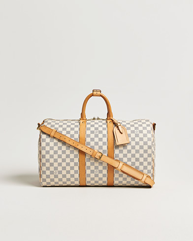Louis Vuitton Pre-Owned Keepall Bandouliére Damier Azur – Weiß