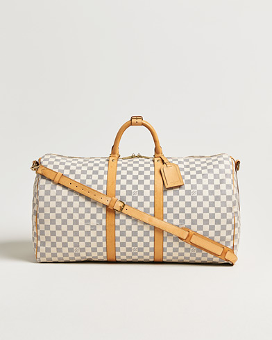 Louis Vuitton Pre-Owned Keepall Bandouliére Damier Azur – Weiß
