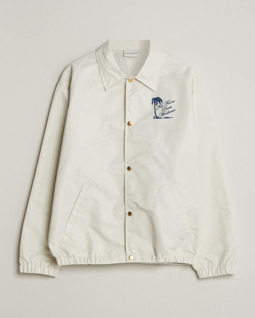 Drôle de Monsieur Palmier Slogan Coach Jacket Off White – Weiß