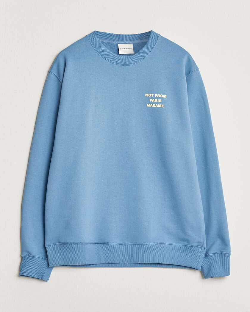 Drôle de Monsieur Slogan Sweatshirt Atlantic Blue – Blau