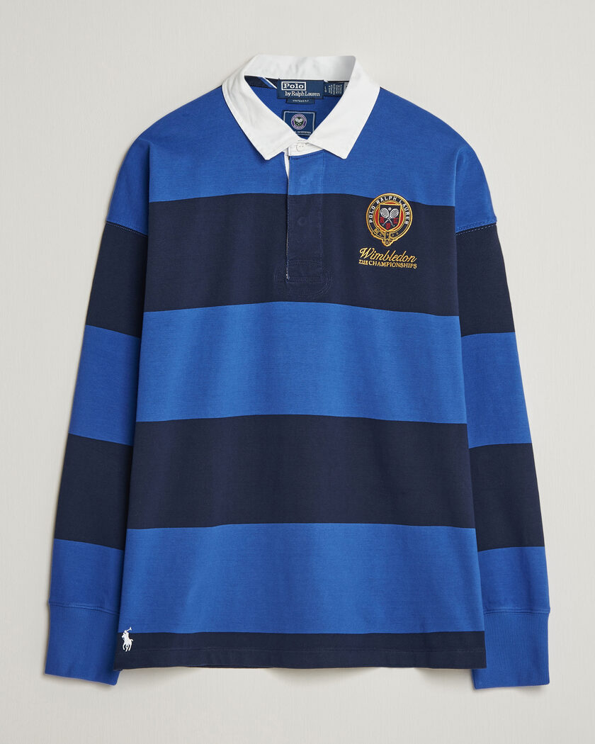 Polo Ralph Lauren Striped Rugby Pullover Collegiate Blue – Blau