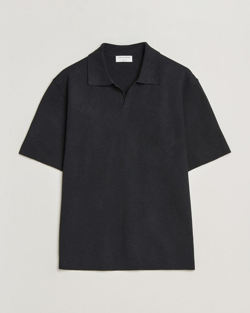 Tiger of Sweden Maelon Cotton/Linen Knitted Polo Black – Schwarz