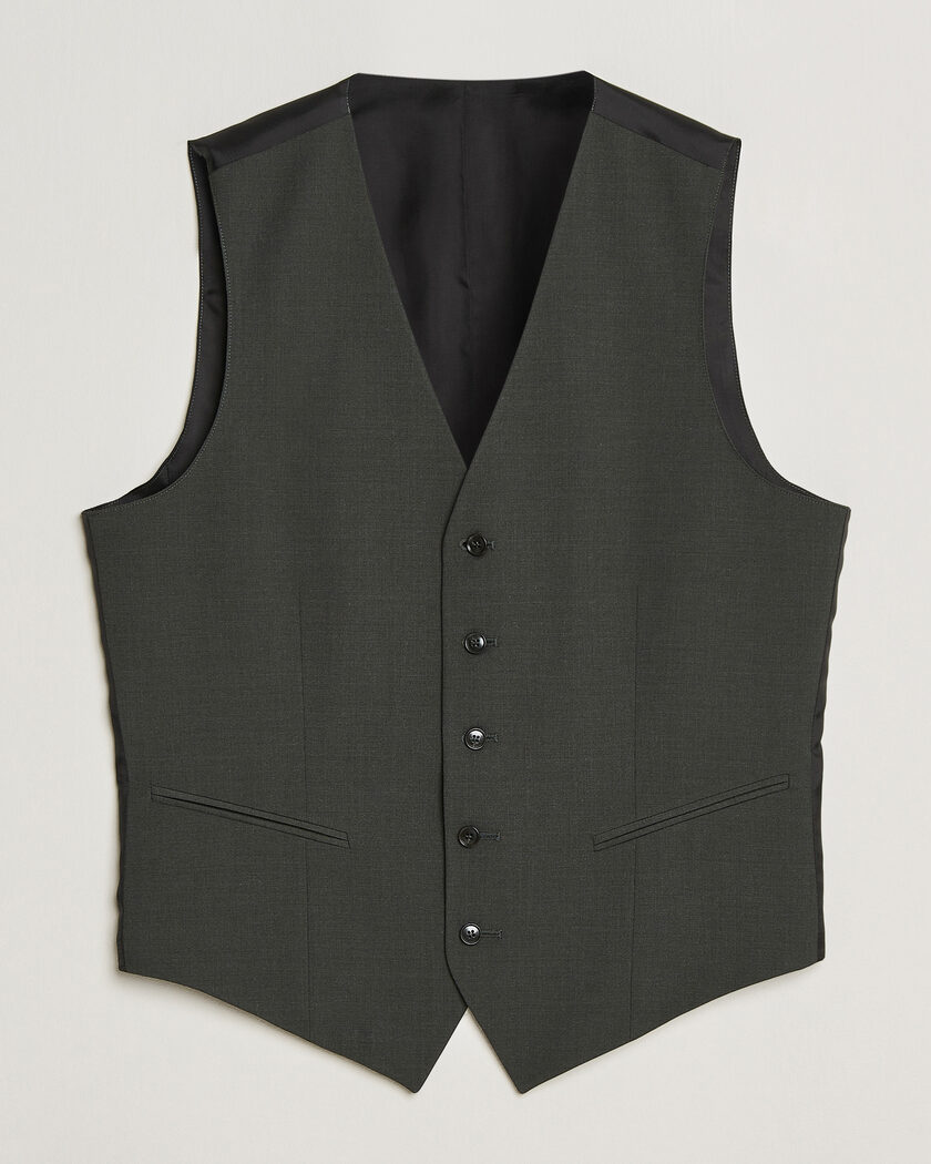 Tiger of Sweden Winston Wool Travel Waistcoat Olive Extreme – Grün
