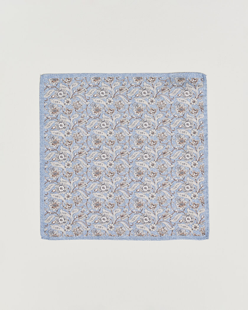 Amanda Christensen Silk Oxford Large Flower Pocket Square Blue – Blau