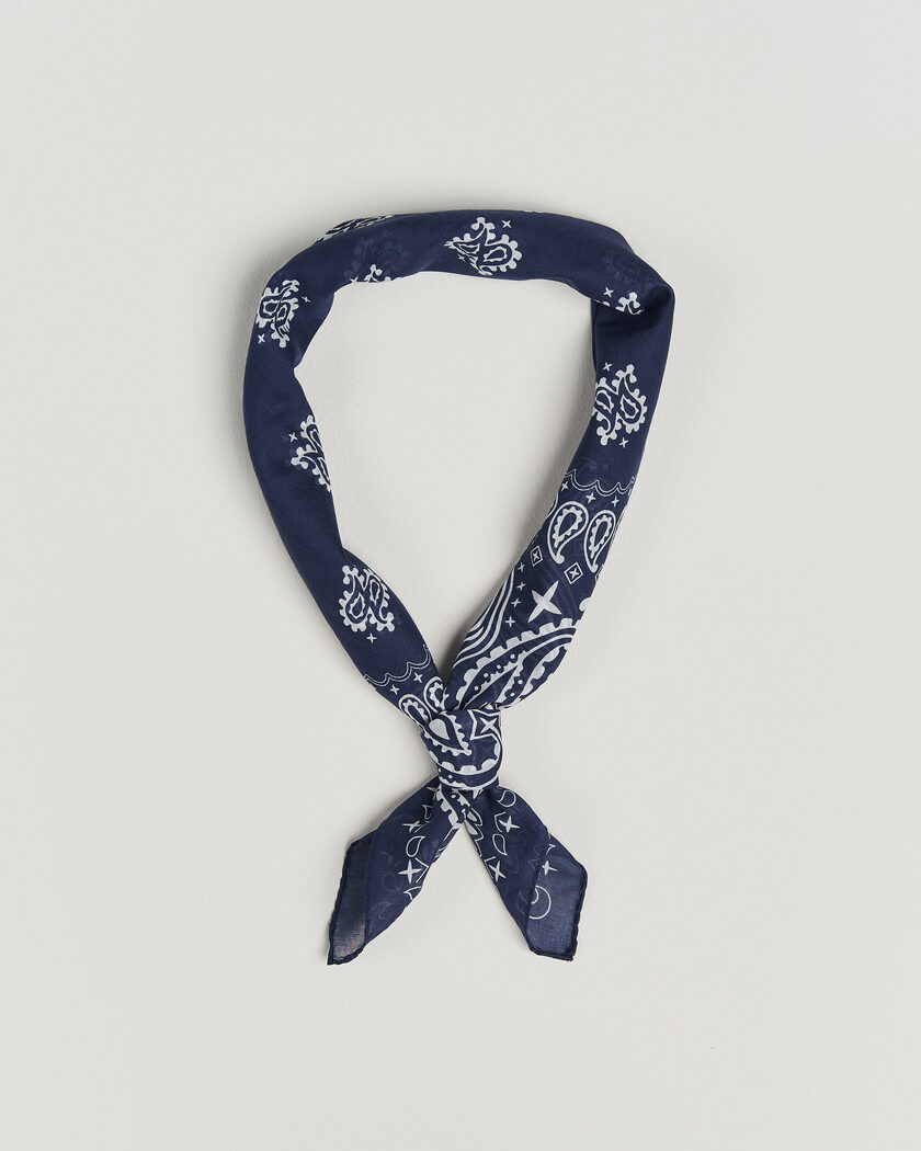 Amanda Christensen Cotton Voilé Paisley Bandana Navy – Blau
