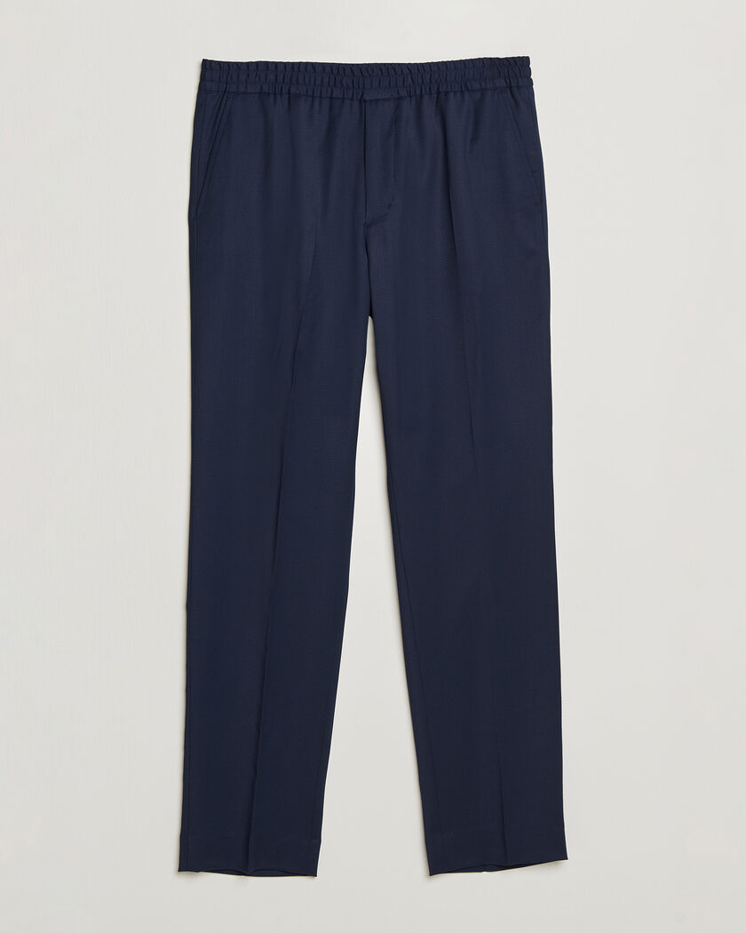 Filippa K Theo Relaxed Wool Trousers Ink Navy – Blau
