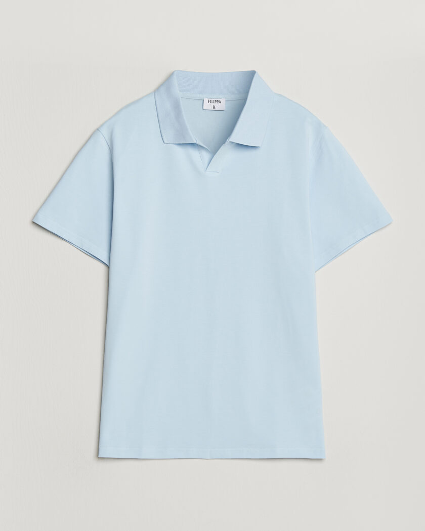 Filippa K Soft Lycra Polo T-Shirt Frost Blue – Blau
