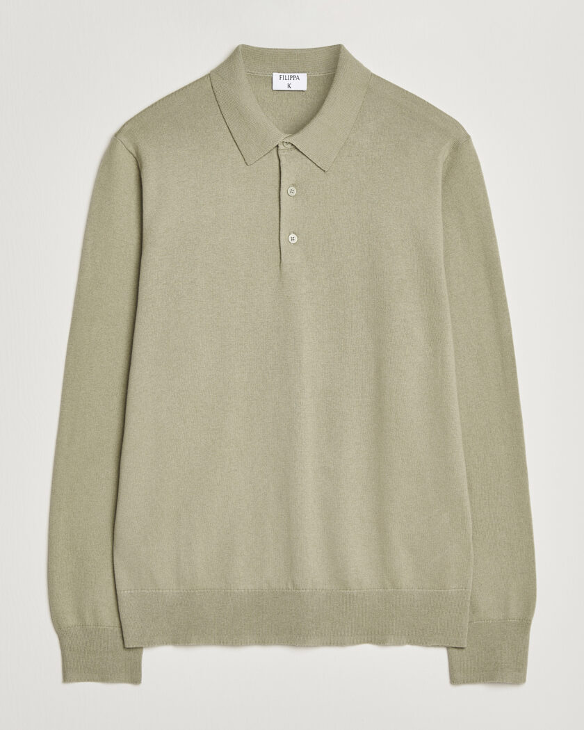 Filippa K Knitted Polo Shirt Light Green – Grün