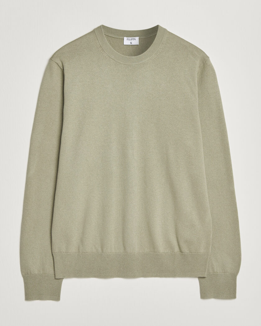 Filippa K Cotton Merino Knitted Sweater Light Green – Grün