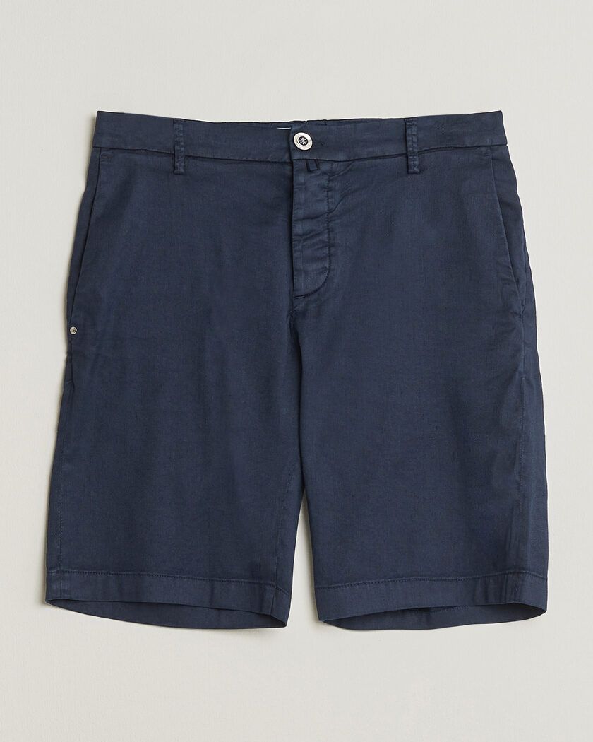 Jacob Cohën George Stretch Linen Shorts Navy – Blau