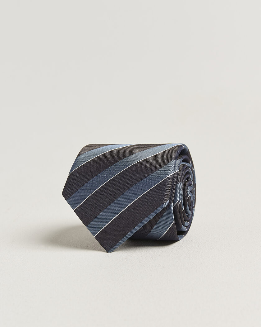 Canali Regimental Stripe Silk Tie Brown/Blue – Braun