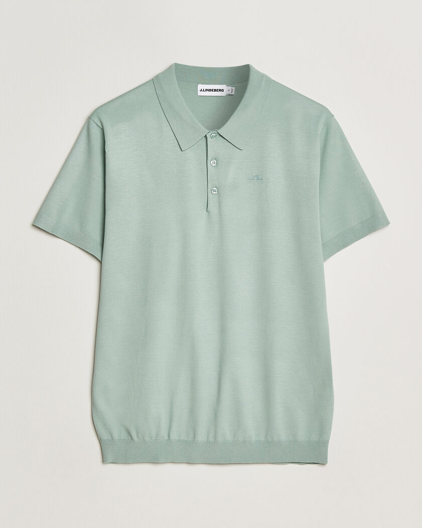 J.Lindeberg Ridge Knitted Polo Jadeite – Grün