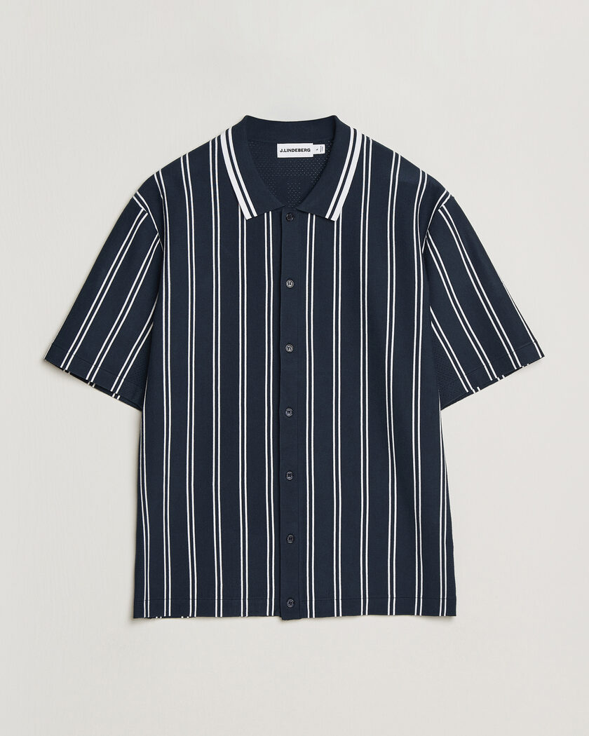 J.Lindeberg Rue Knit Short Sleeve Shirt JL Navy – Blau