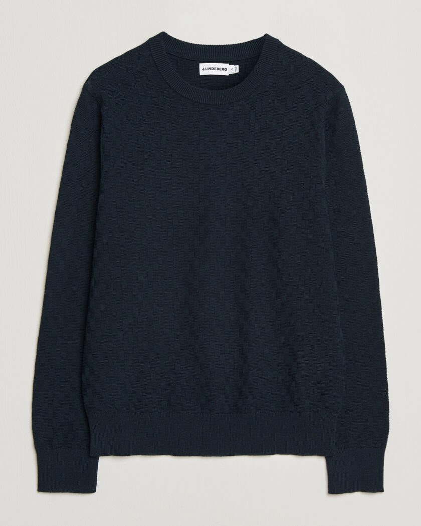 J.Lindeberg Arthur Knit Cotton Sweater JL Navy – Blau