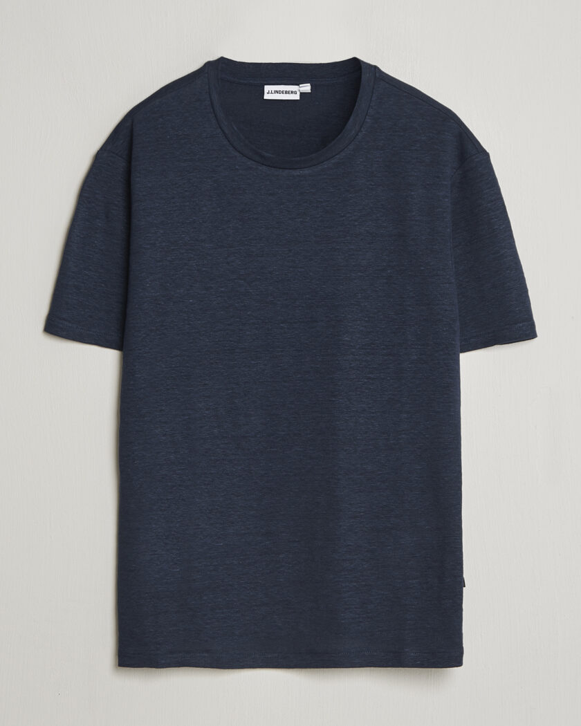 J.Lindeberg Coma Linen T-Shirt JL Navy – Blau