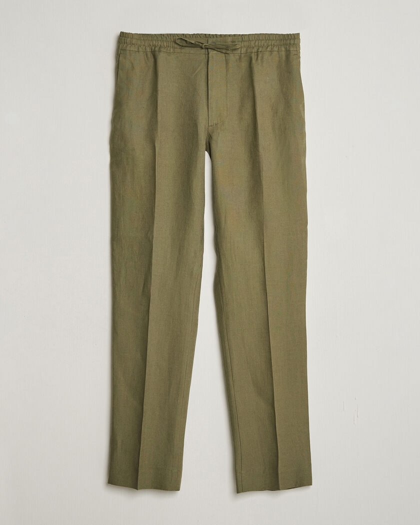 J.Lindeberg Soren Drape Linen Pants Kalamata – Grün