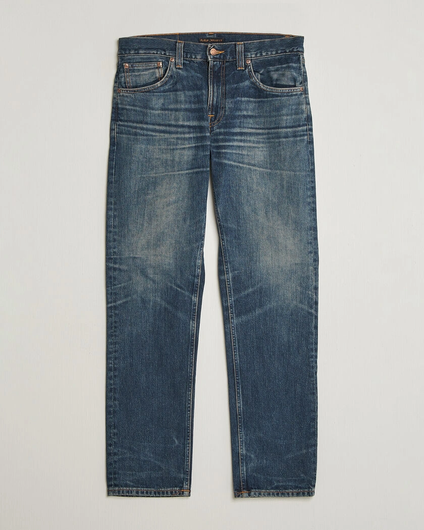 Nudie Jeans Gritty Jackson Jeans Sand Tracks – Blau