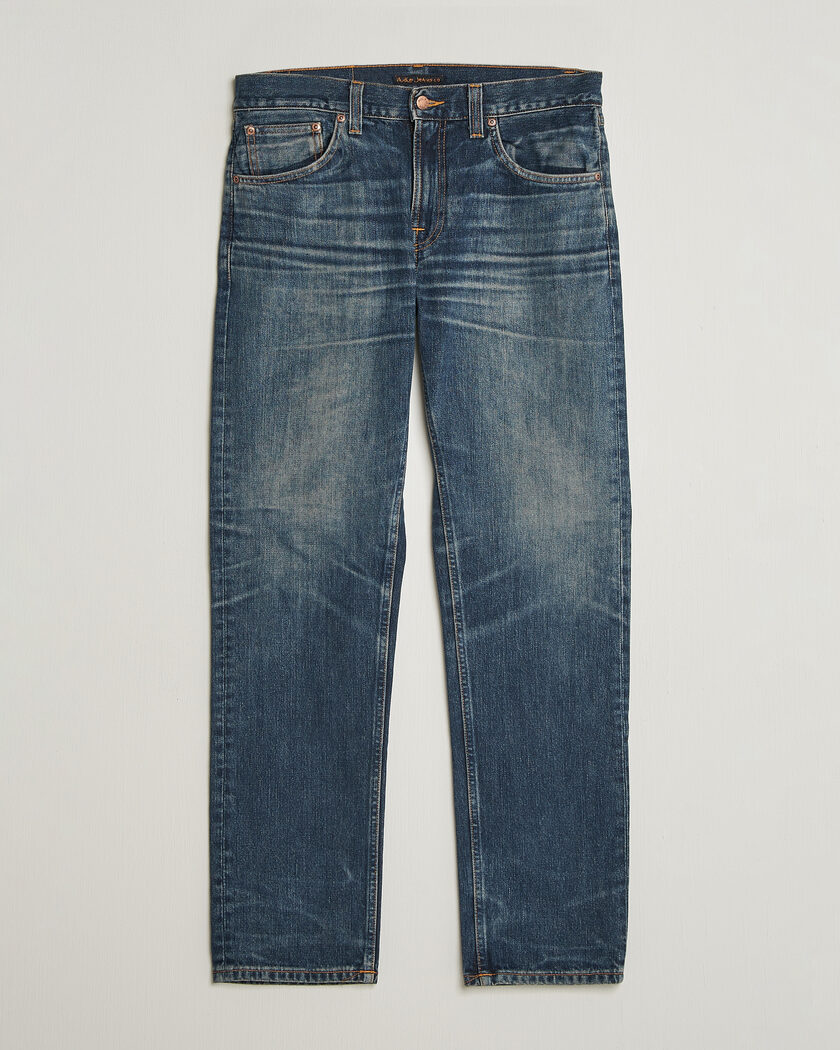 Nudie Jeans Gritty Jackson Jeans Sand Tracks – Blau